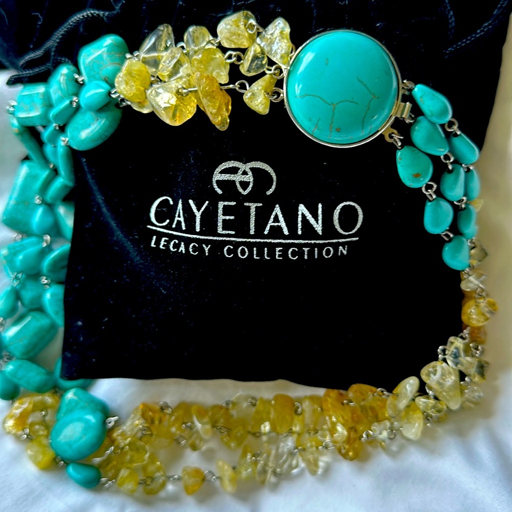 Cayetano Legacy Collection necklace w/turquoise and quartz.